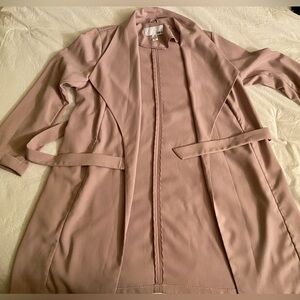 Bar III Blush Pink open front trench coat